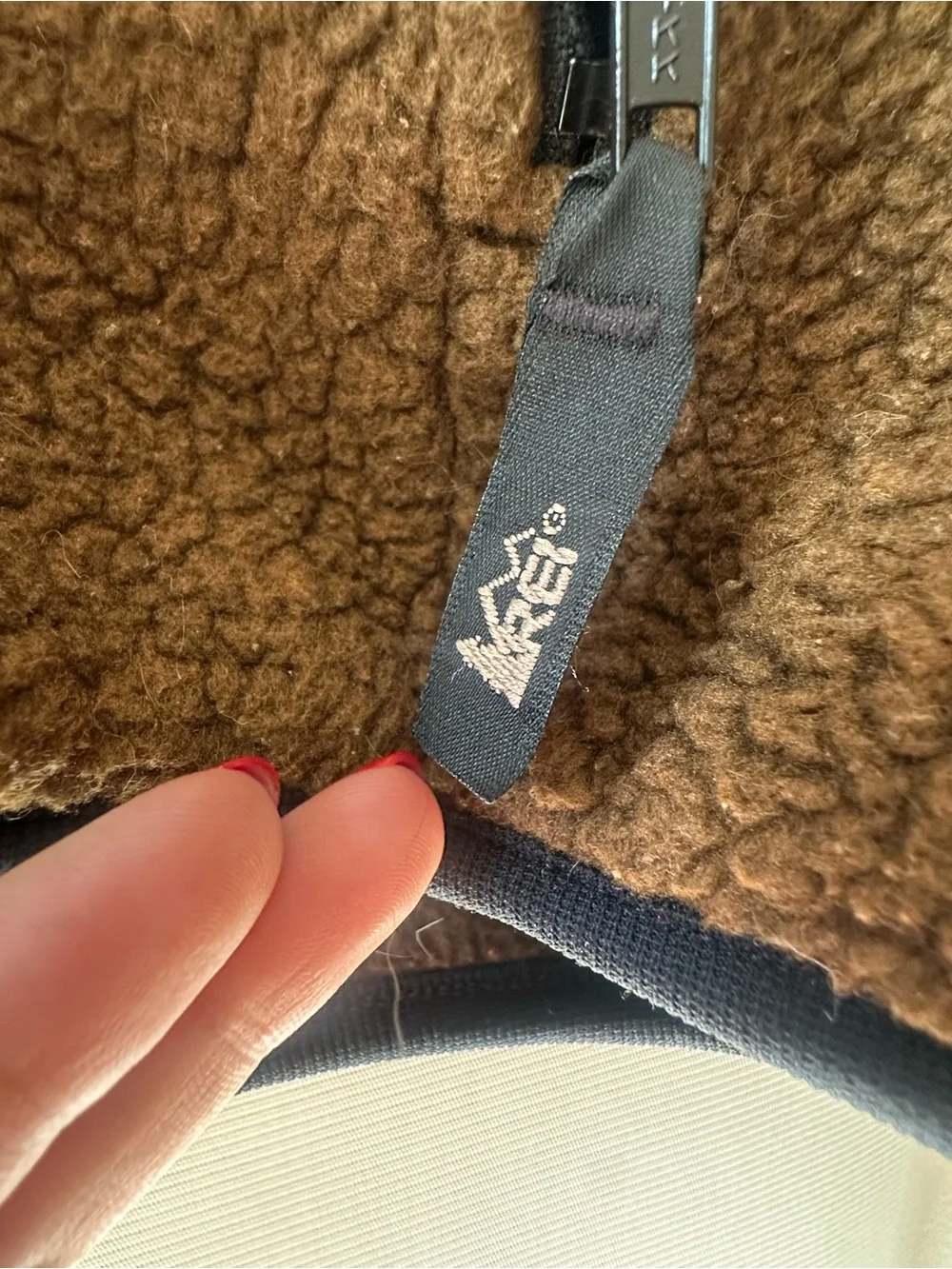 REI Brown Sherpa Fleece Zip Jacket